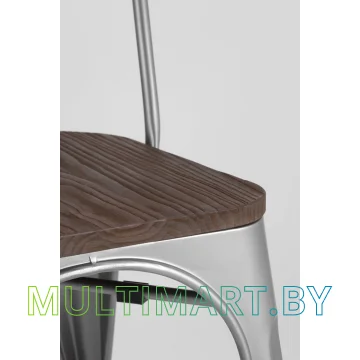Стул Stool Group Tolix wood (серебристый матовый) картинка 7